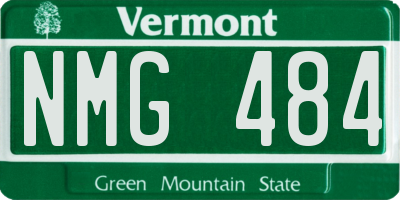 VT license plate NMG484
