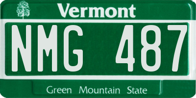 VT license plate NMG487