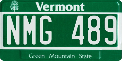 VT license plate NMG489