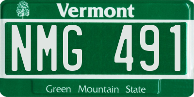 VT license plate NMG491