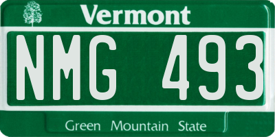 VT license plate NMG493