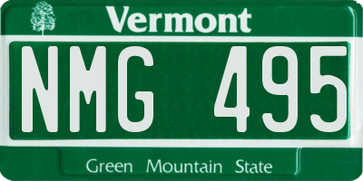 VT license plate NMG495
