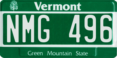 VT license plate NMG496