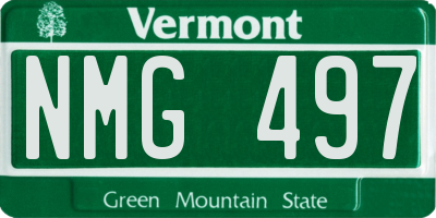 VT license plate NMG497