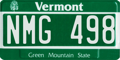 VT license plate NMG498