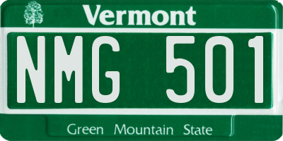 VT license plate NMG501