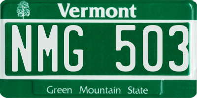 VT license plate NMG503