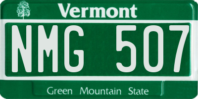 VT license plate NMG507