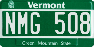 VT license plate NMG508