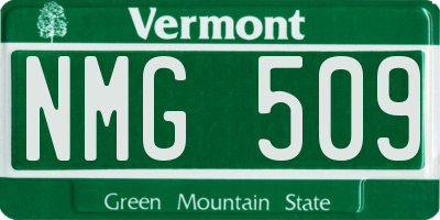 VT license plate NMG509