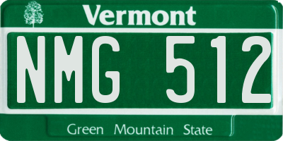 VT license plate NMG512