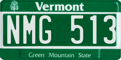 VT license plate NMG513