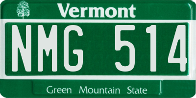 VT license plate NMG514