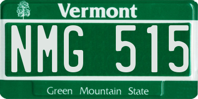VT license plate NMG515