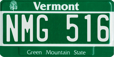 VT license plate NMG516