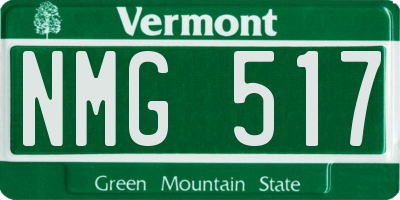 VT license plate NMG517