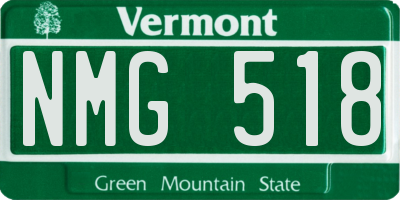 VT license plate NMG518