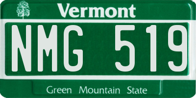 VT license plate NMG519