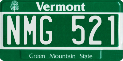 VT license plate NMG521