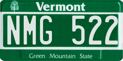 VT license plate NMG522