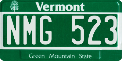 VT license plate NMG523
