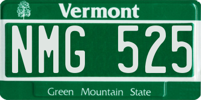 VT license plate NMG525