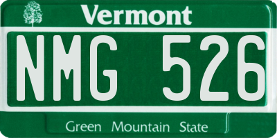 VT license plate NMG526