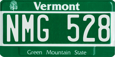 VT license plate NMG528