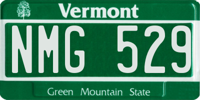 VT license plate NMG529