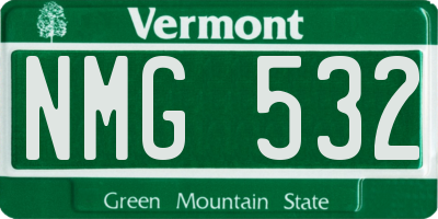 VT license plate NMG532