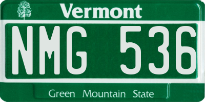 VT license plate NMG536