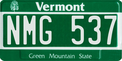 VT license plate NMG537