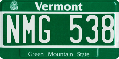 VT license plate NMG538