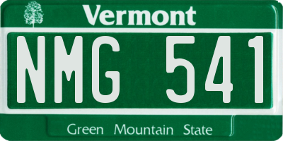 VT license plate NMG541