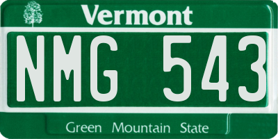 VT license plate NMG543