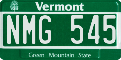 VT license plate NMG545