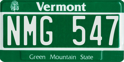 VT license plate NMG547