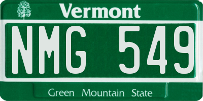 VT license plate NMG549