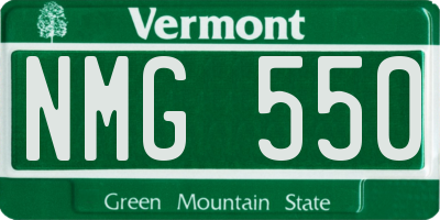 VT license plate NMG550