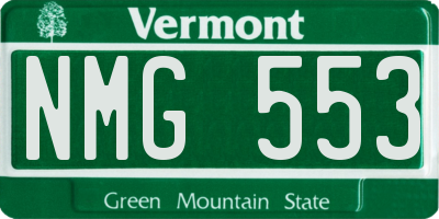 VT license plate NMG553
