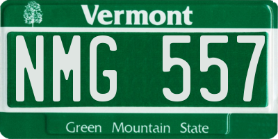 VT license plate NMG557