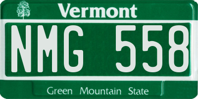 VT license plate NMG558