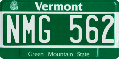 VT license plate NMG562