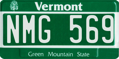 VT license plate NMG569