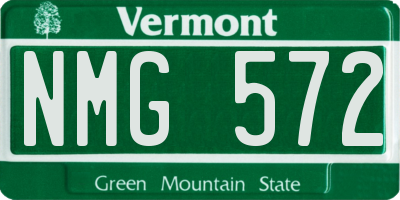 VT license plate NMG572