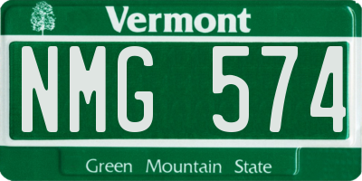 VT license plate NMG574
