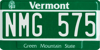 VT license plate NMG575
