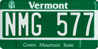 VT license plate NMG577