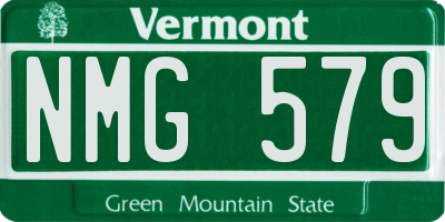 VT license plate NMG579