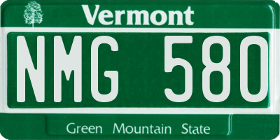 VT license plate NMG580